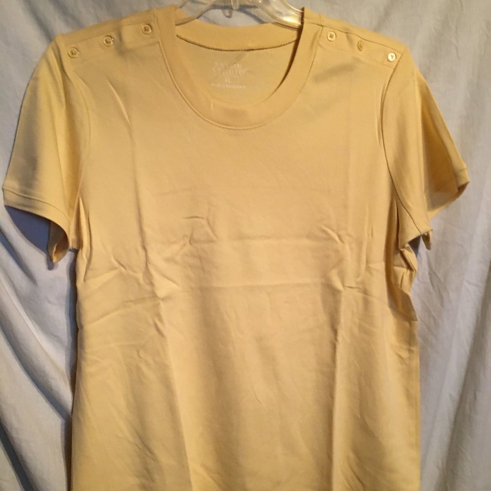 SALON STUDIO LADIES SIZE XL BLOUSE NEW YELLOW TOP